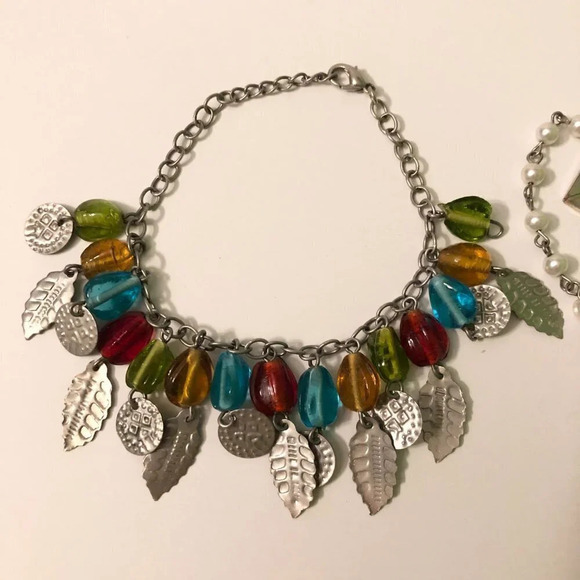 Lot of 2 Bracelets with Charms Leaves Birds Nature Style - Picture 3 of 16